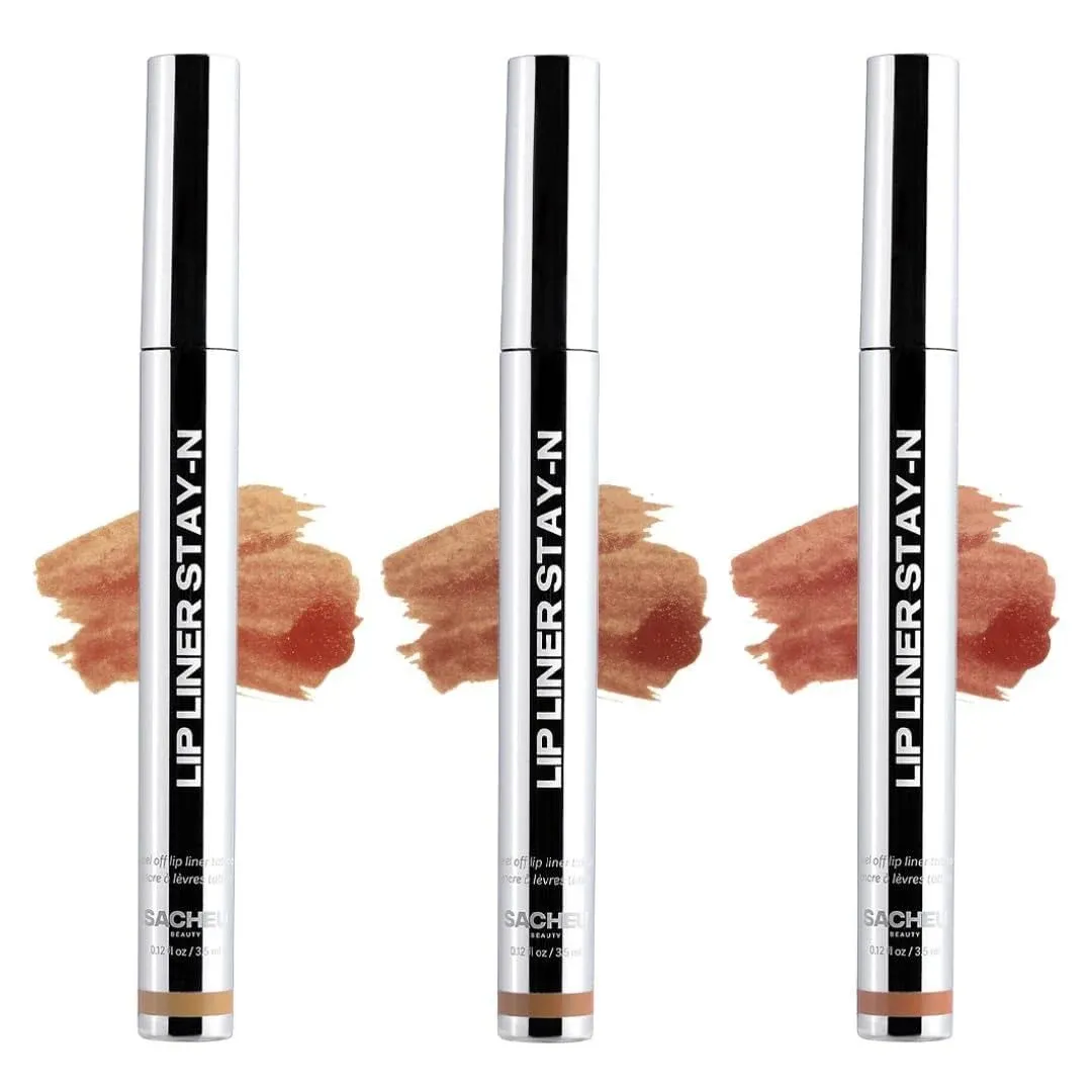 Sacheu Lip Liner Stay-N - Tatuaje de delineador de labios, mancha de labios de larga duración, infusión de ácido hialurónico y vitamina E, para todo tipo de piel, paquete profundo