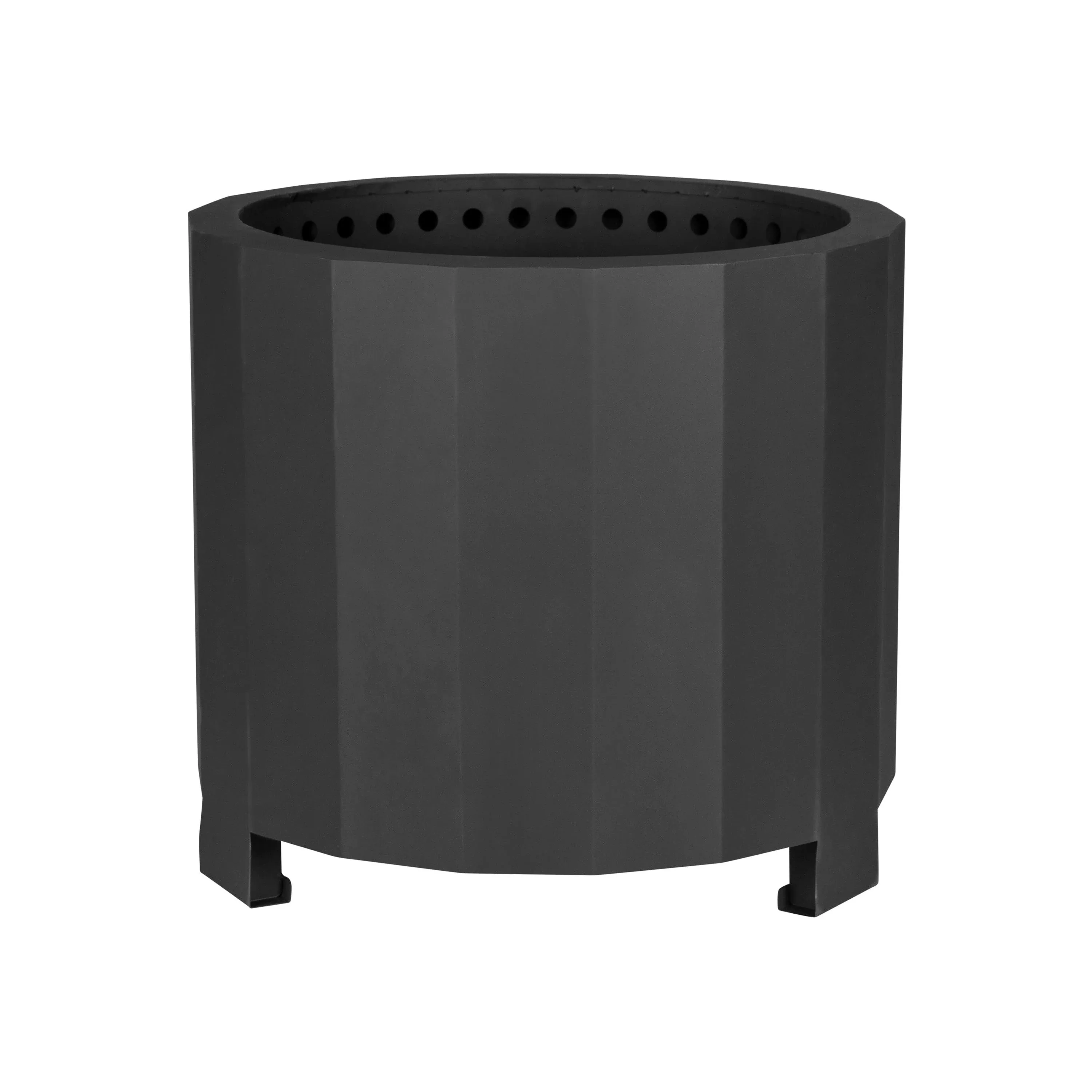 Flash Furniture BLN-HY-B-2201FP-02PC-19-5-BK-GG 19.5" Dia. Black Double Wall Steel Smokeless Titus Fire Pit