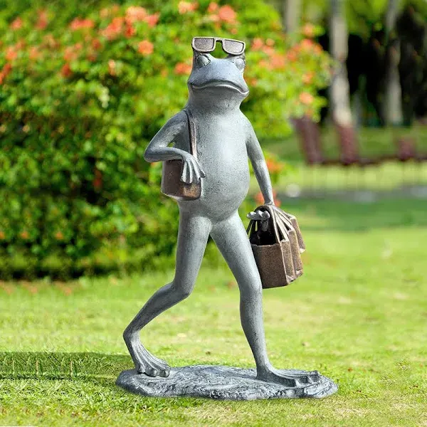 SPI Home Suave Shopper Frog Garden Sculpture