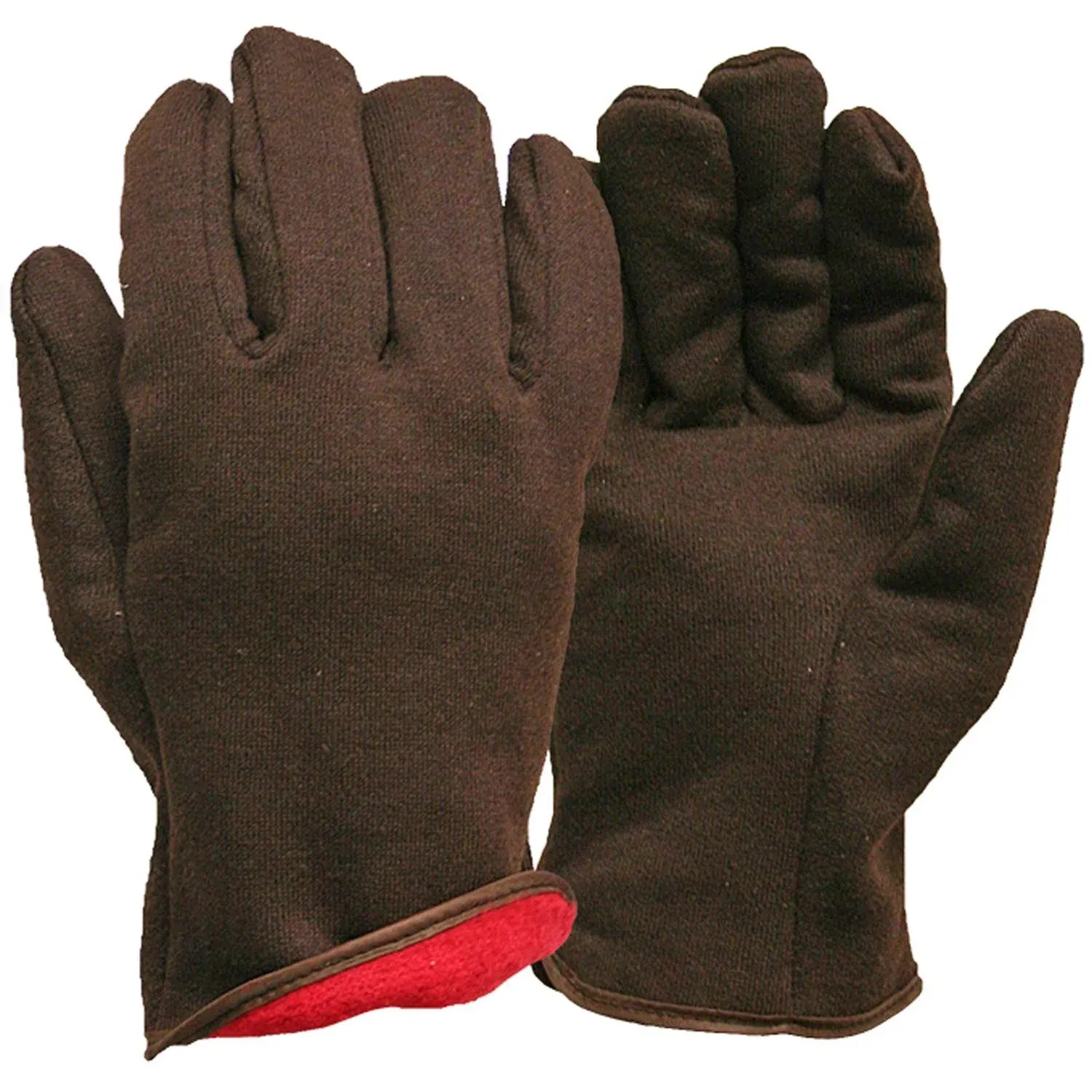 "True Grip 9927-26 Jersey Winter Work Gloves, Brown Fleece Lined, Men's L"