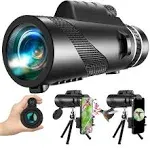 80x100 Zoom Day/Night Vision HD Monocular Telescope Camera for Phone+Tripod+C<wbr/>lip