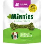 MINTIES Dog Dental Bone Treats, Dental Chews for Tiny/Small Dogs 5-39 lbs, 40 Count