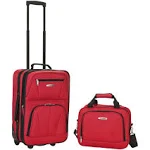 Rockland Fashion Softside Upright Luggage Set,Expandable, Red, 2-Piece (14/19)