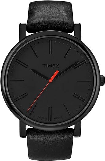 Timex Men's T2N794 Easy Reader Black Leather Watch