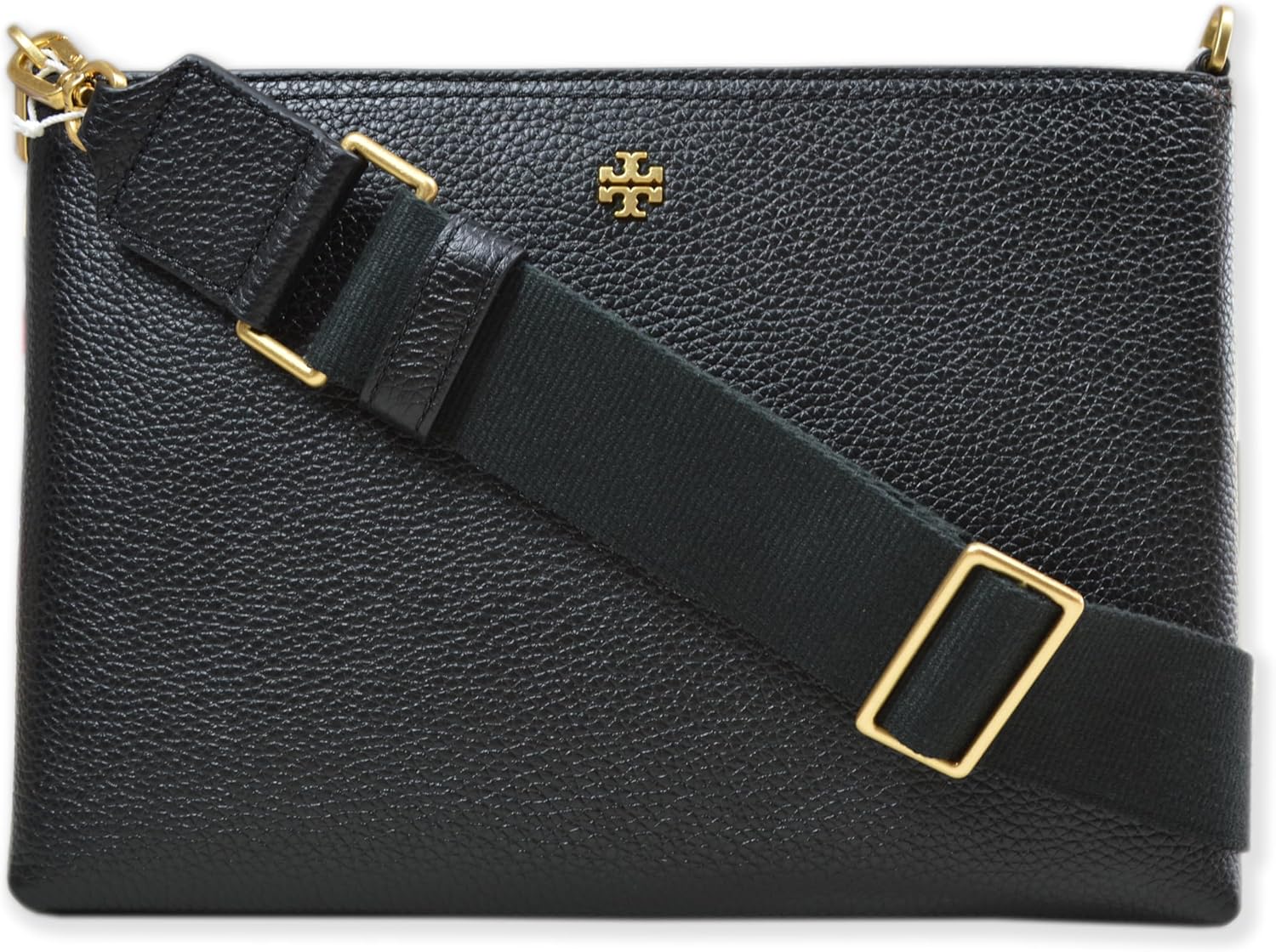 Tory Burch Womens 148314 Blake Swingpack Pebbled Leather Crossbody Shoulder Bag, (001 Black)