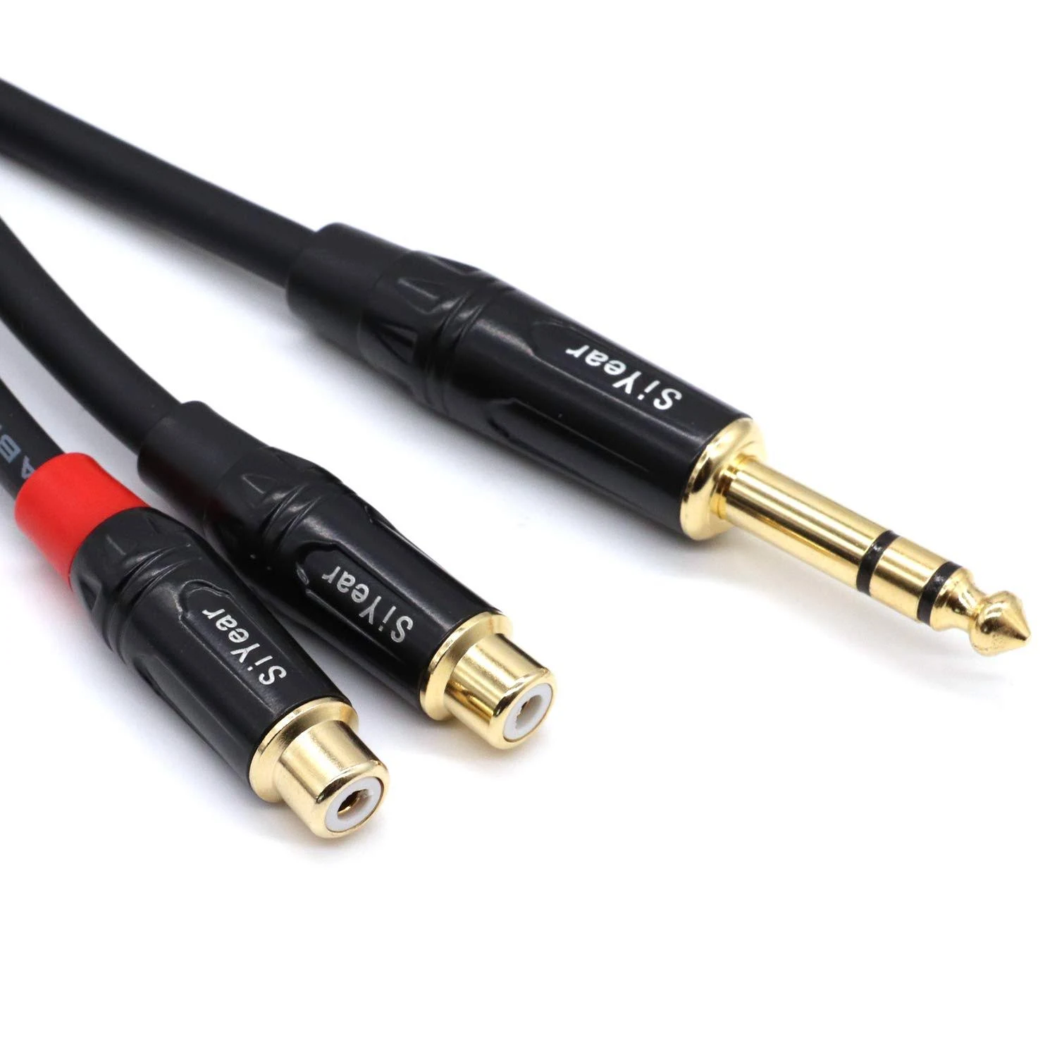 Dual RCA to 1/4&#034; Cable，6.35mm (1/4 inch) Male Stereo to 2RCA Female Y Splitte...