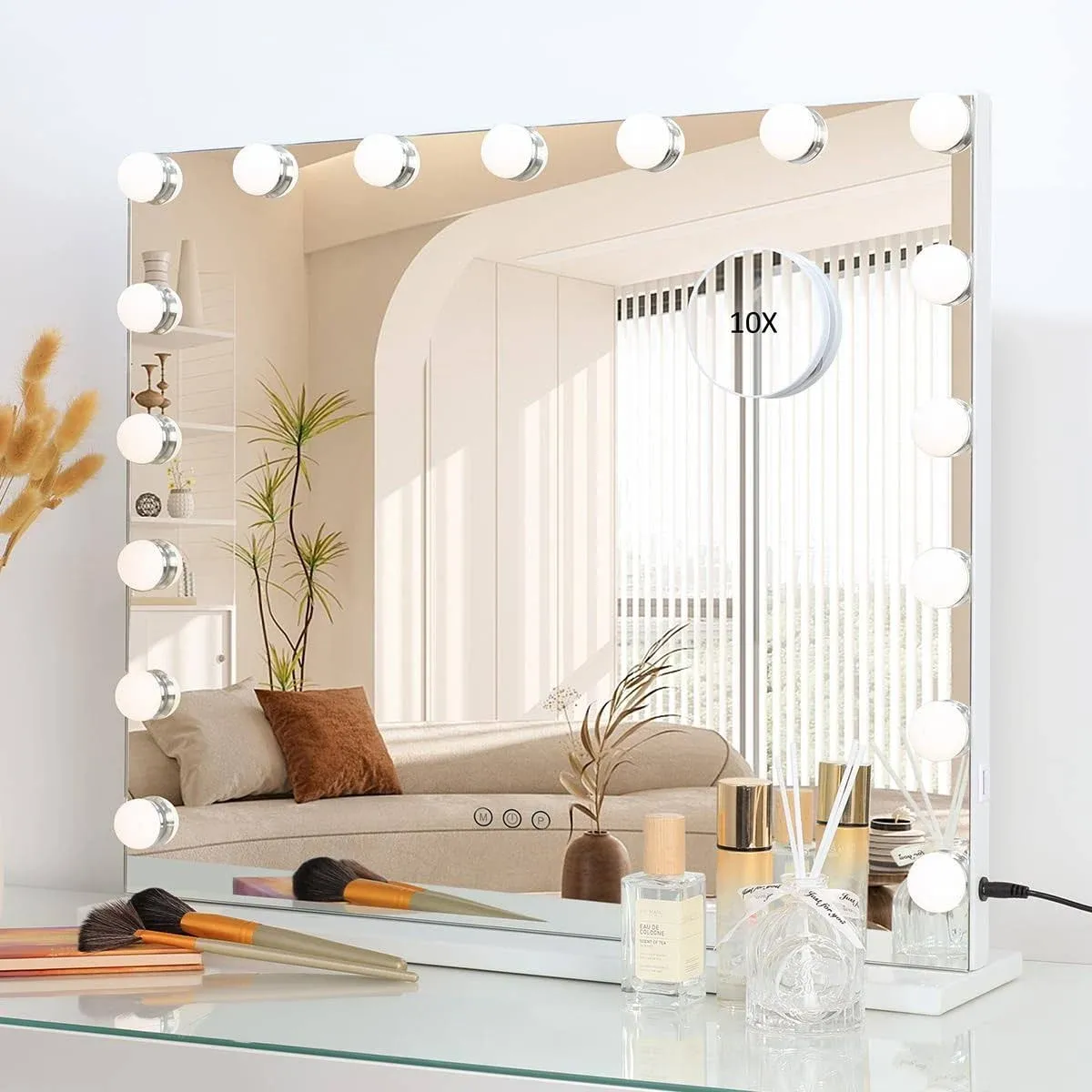 iCREAT Hollywood Makeup Mirror, Lighted Vanity Mirror, Cosmetic Mirror with 12 D