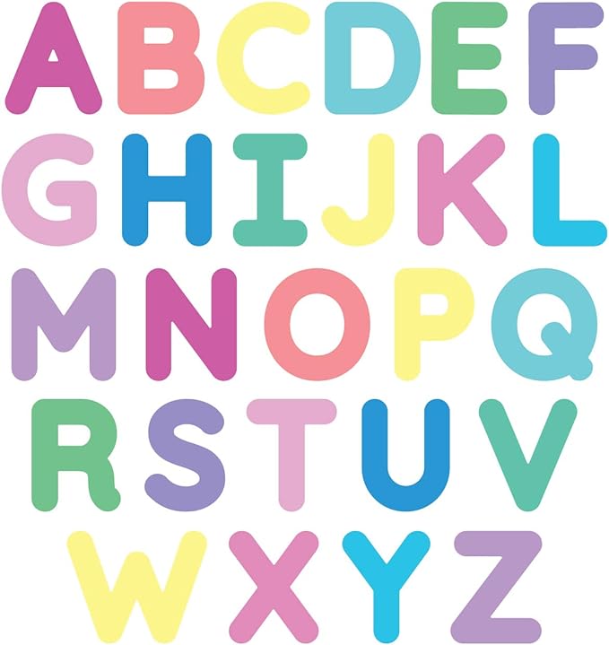 StikArt 3-inch Removable Peel & Stick Letter Wall Decals (Assorted Pastel Colors)