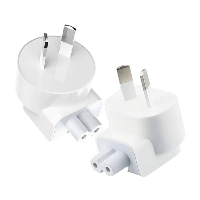 VizGiz 2 Pack AU Plug Duck Head Adapter Converter for Apple MacBook Mac iPad iPhone AC Power Wall Charger Brick Block Australian New Zealand China NZ CN Travel Connector, White