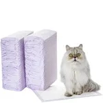 Amazon Basics Cat Pad Refills for Litter Box, Lemon Scent - Pack of 60, White/Purple