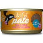 Tiki Cat Grill Pâté, Tuna & Prawn, High-Protein and 100% Non-GMO Ingredients, Wet Finely Minced Cat Food for All Life Stages, 2.8 oz. Cans (Pack of 12)