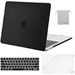 MOSISO Compatible with MacBook Pro 13 inch Case M2 2024, 2023, 2022-2016 A2338 M1 A2251 A2289 A2159 A1989 A1708 A1706, Plastic Hard Shell&Keyboard Cover&Screen Protector&Storage Bag, Black