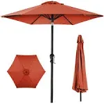 Best Choice Products 10ft Outdoor Steel Market Patio Umbrella w/ Crank, Tilt Push Button, 6 Ribs - Rust