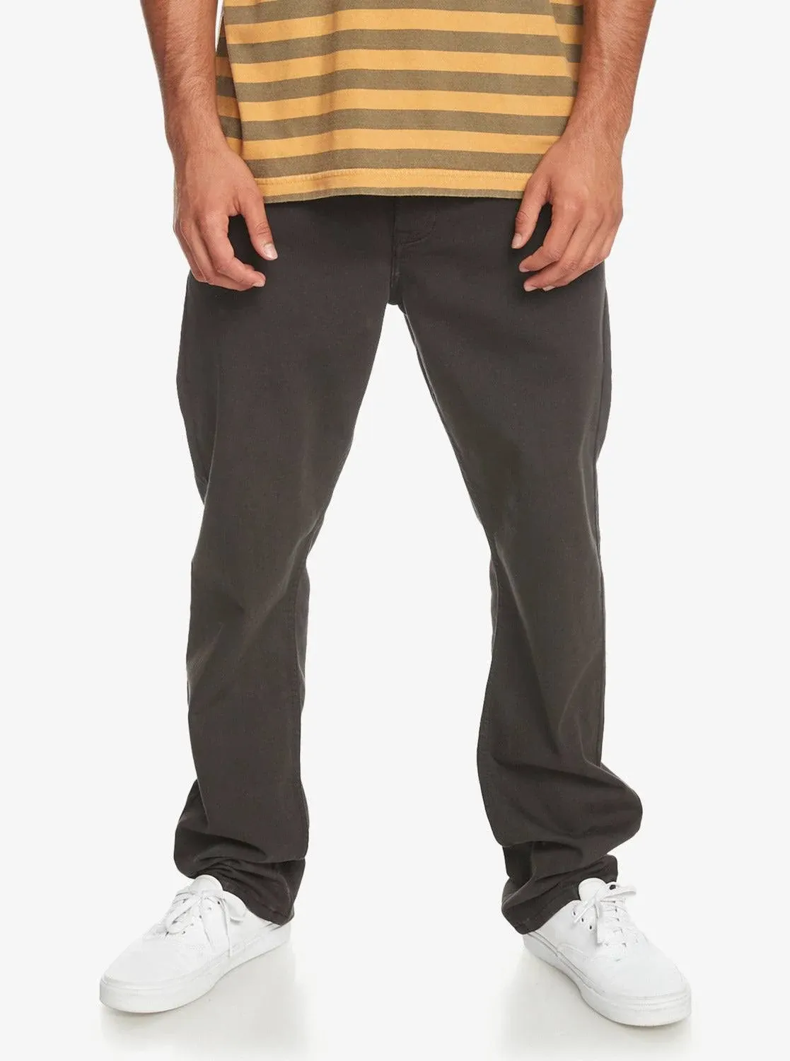 Shop Quiksilver Men's Far Out Stretch 5 Pocket Straight Fit Jogger Pants In Black