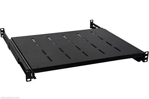 RAISING ELECTRONICS 2Pack Sliding Rack Server Shelf 1U 19inch 4 Post Rack Mount-Adjustable 15inch-22inch