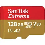 SanDisk 128GB Extreme Micro SD Card with Adapter