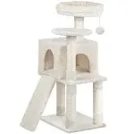 HOOBRO Cat Tree, 34.6-Inch Small Cat Tower with Soft Plush Perch, for Kittens, 3-Tier Cat Condo Furniture with Scratching Posts, with Anti-Tipping Kit, Sturdy, Indoor BE09CT03