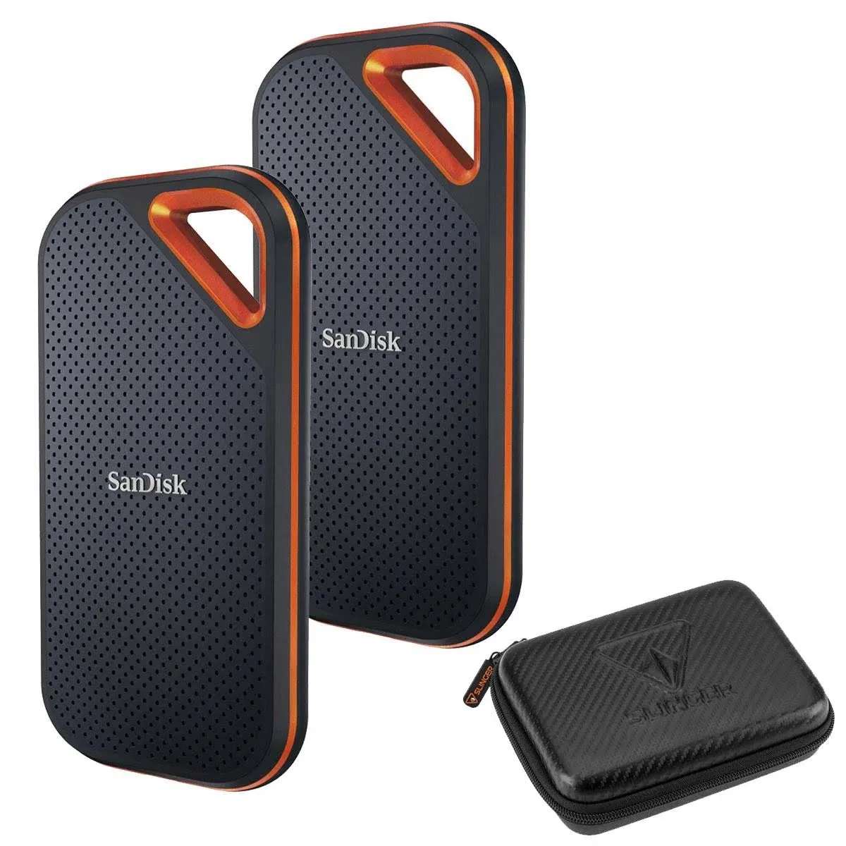 SanDisk Extreme Pro Portable 4TB USB 3.2 Gen 2 Type-C External SSD V2, 2-Pack, Bundle with HD-1 Drive Case