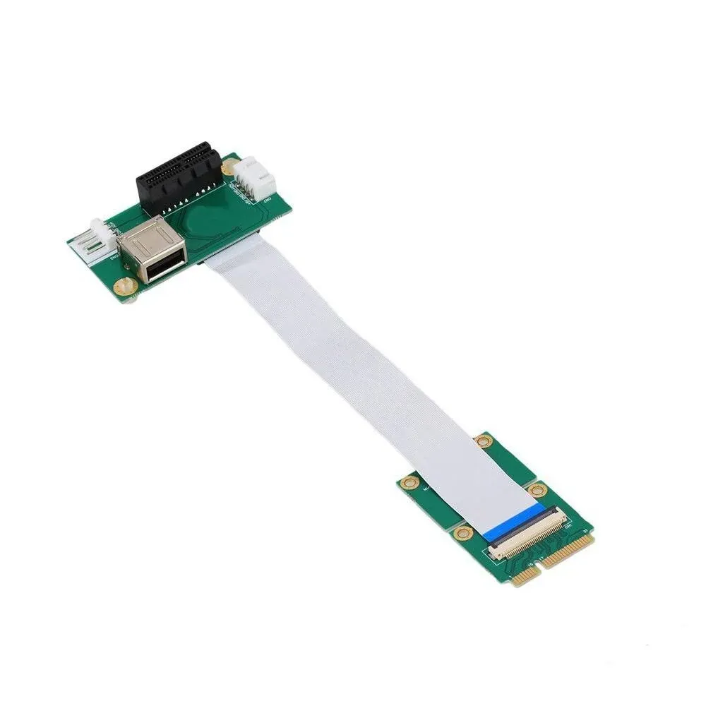 Superplus Mini PCI-E to PCI-E Express 1x Extension Cord Adapter Card with USB ...