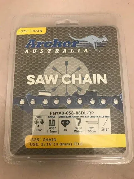 22&#034; Chainsaw Ripping Chain .325 .058 86DL Blue Max 2160 &amp; 21117 57CC 