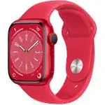 Apple Watch Series 8 GPS 41mm (PRODUCT)RED Aluminum Case with (PRODUCT)RED Sport Band - S/M