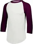 Augusta Sportswear 4420 Three-Quarter Sleeve Baseball Jersey - White/ Maroon - M