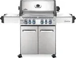 Napoleon P500RSIBNSS-3 Prestige 500 RSIB Natural Gas Grill, sq. in + Infrared Side and Rear Burner, Stainless Steel