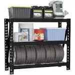 WorkPro 3-Tier Garage Shelving Unit Heavy Duty Metal Storage Rack Height Adjustable Industrial Shelving