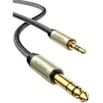 UGREEN 1/8 to 1/4 Stereo Cable 3.5mm TRS to 6.35mm Audio Cable Guitar to Aux Male Cord with Zinc Alloy Housing and Nylon Braid for Guitar, Laptop, Home Theater Devices, Speaker and Amplifiers 3.3FT