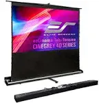 Elite Screens ezCinema Tab-Tension CineGrey 4D, 113-inch 16:9, Manual Floor Pull Up ISF Ceiling Ambient Light Rejecting, Portable Home Office Classroom Projector Screen with Carrying Bag, FT113UH-C4D