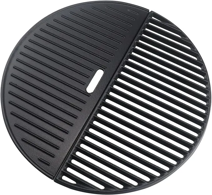 Plowo 18 3/16&#034; Grill Grates for Large Big Green Egg, Cast Iron Grid Grates