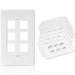 10 Pack Cable Matters 6 Hole Port Jack Wall Face Plate Network KEYSTONE White