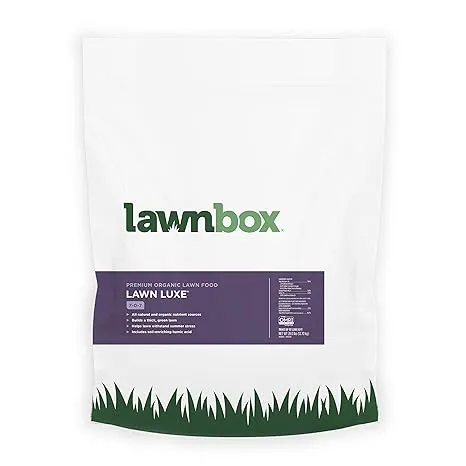 Lawnbox Lawn Luxe 7-0-7 100% Organic Summer Grass Fertilizer 28 lb Bag Covers 5,000 Sqft