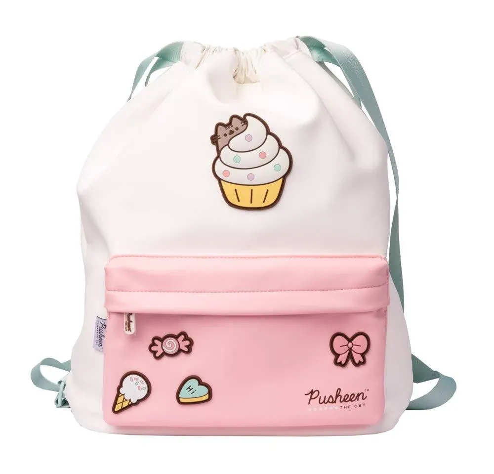 Official Pusheen Backpack, Kawaii Backpack - Bookbag, Travel Laptop Backpack, Girls Bag, Pusheen Gift - Pink Backpack - Drawstring Bag