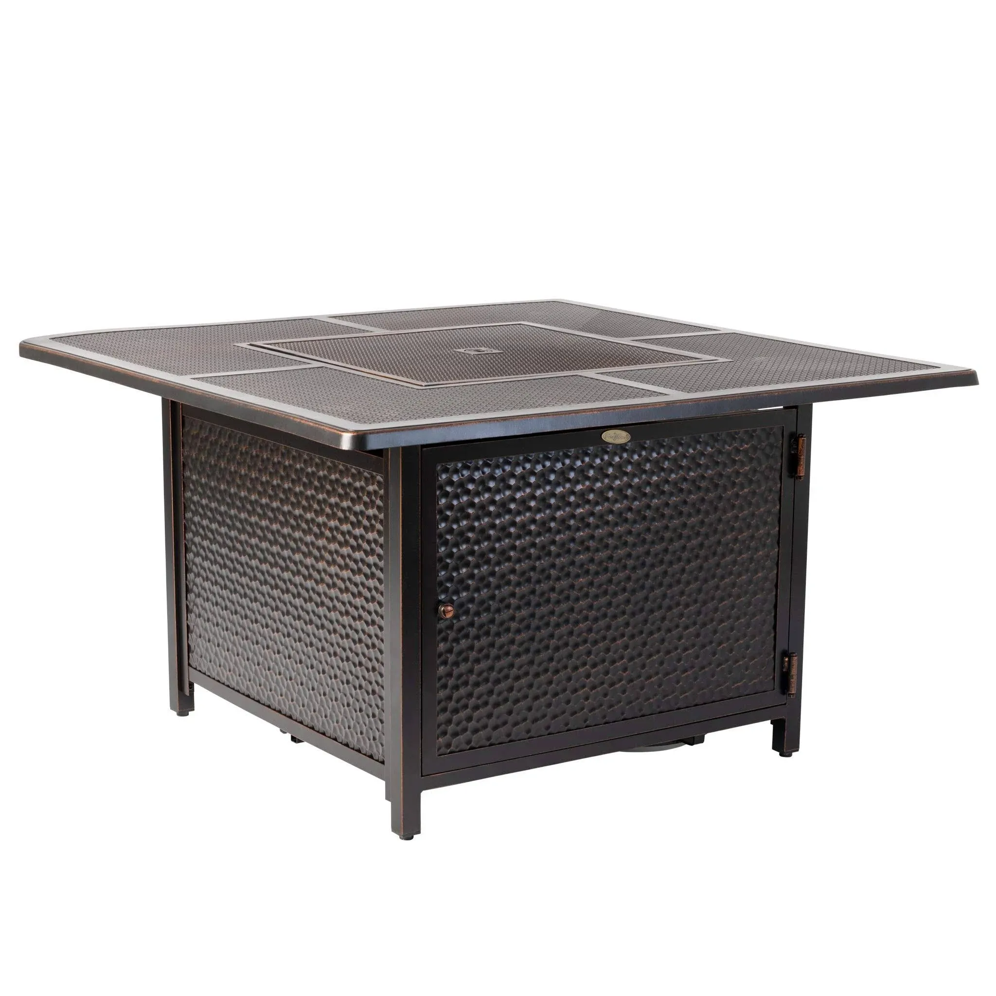 Fire Sense Walkers 42 in. x 24 in. Square Aluminum Propane Fire Pit Table in ...