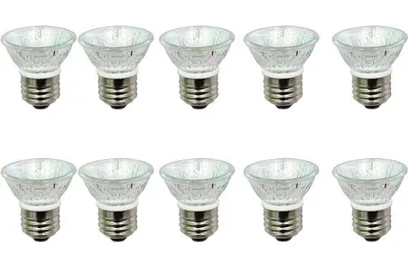 Anyray A1875Y (10-Pack) HR16 120V 25W E27/e26 MR-16 25 Watt JDR C Halogen Bulb Lamp HR 16 with Lens (25 Watts)