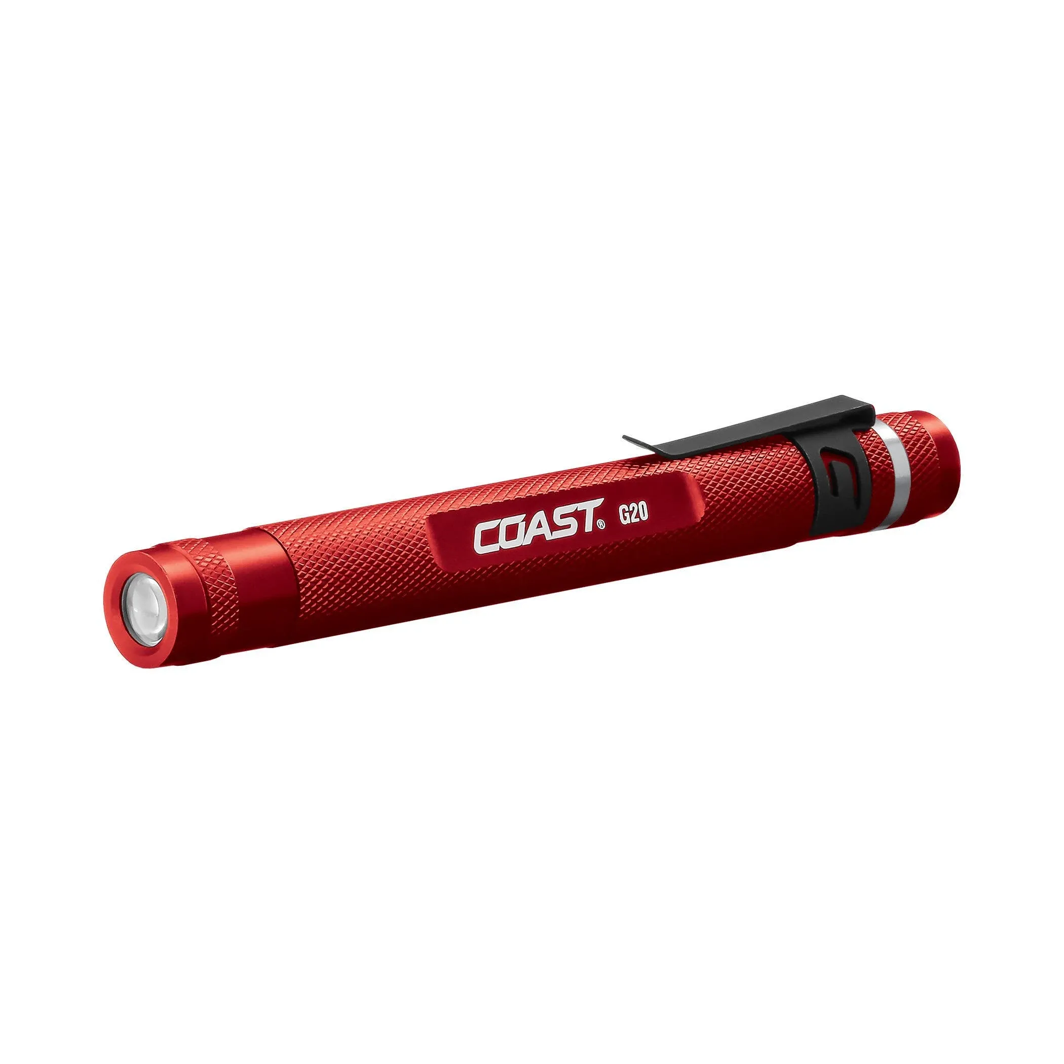 COAST® G20 Inspection Beam LED Penlight with Adjustable Pocket Clip and Consistent Edge-To-Edge Brightness, Red, 54 lumens