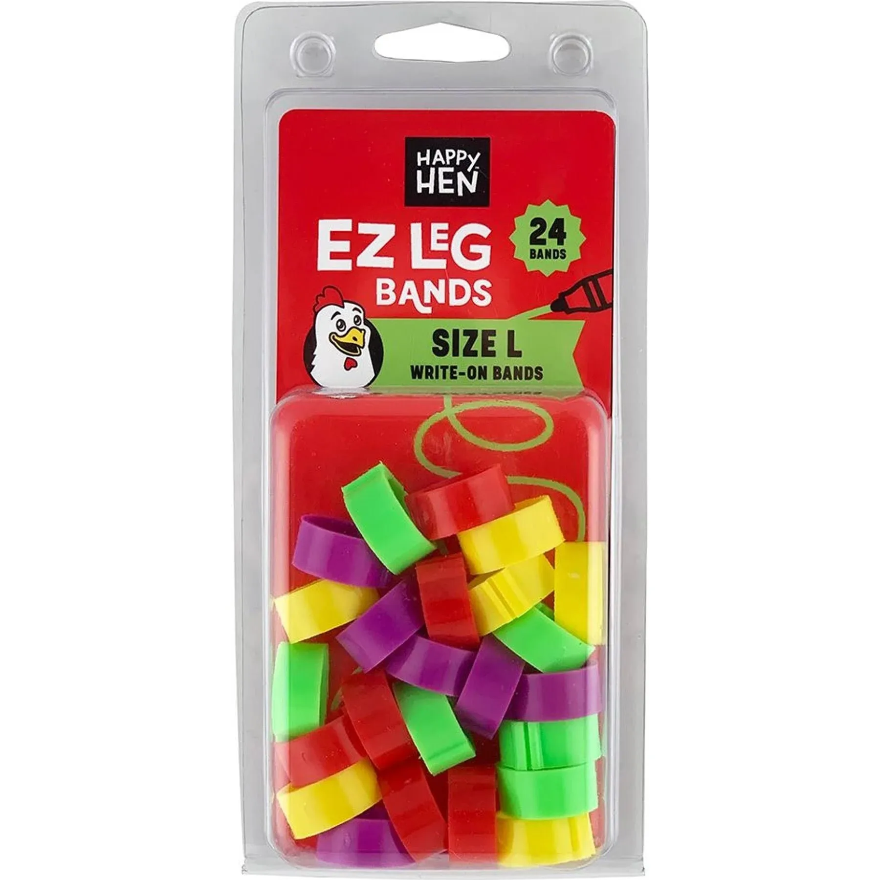 Happy Hen Treats EZ Chicken Leg Bands, 24 Count, Small