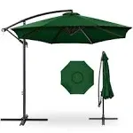 Best Choice Products 10ft Offset Hanging Outdoor Market Patio Umbrella w/ Easy Tilt Adjustment - Green