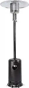 47,000 BTU Commercial Stainless Outdoor Patio Heater,Adjustable Portable Liquid Prop ane Gas Floorstanding Heater with Wheels,ETL Listed