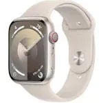 Apple Watch Series 9 - 45mm - GPS + Cellular - Starlight Aluminum Case - Starlight Sport Band - S/M