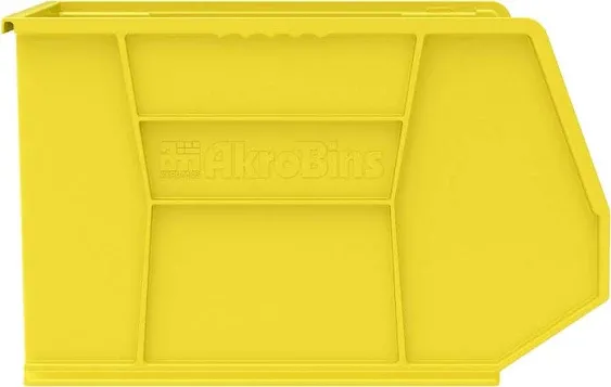 Akro-Mils 30270 AkroBins Plastic Storage Bins, Space-Saving Stackable Bins, Garage Organization Bins, Closet, Classroom Organization, Craft Storage, 18-Inch x 16-Inch x 11-Inch, Yellow, 3-Pack