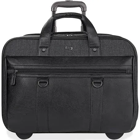 SOLOD EXE935-4U2 Executive Rolling Case with Padded Compartment for Laptops Upto 15.6-Inch, Black and Gray