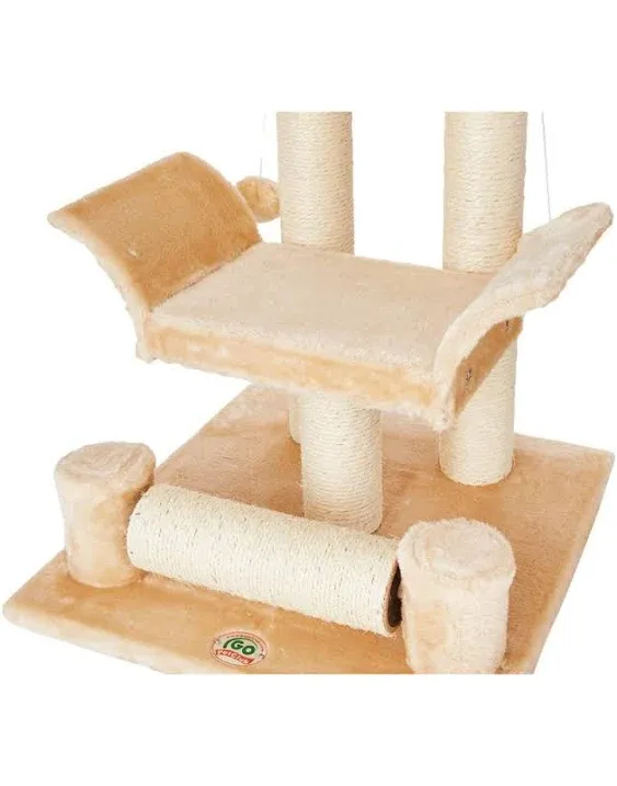 Go Pet Club Beige Cat Tree Scratcher Condo with Sisal Covered, 28" H