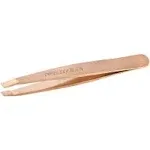 Tweezerman Mini Slant Tweezer Rose Gold - Tweezers for Eyebrows, Travel Tweezers for Eyebrows, Facial Hair, Ingrown Hair (Rose Gold)