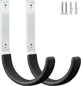 Heavy Duty Steel Garage Hooks,Garage Storage Utility Hooks,Heavy Black 2 Pack