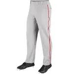 Champro MVP Open Bottom Youth Baseball Pant W/Braid, Grey/Scarlet / L