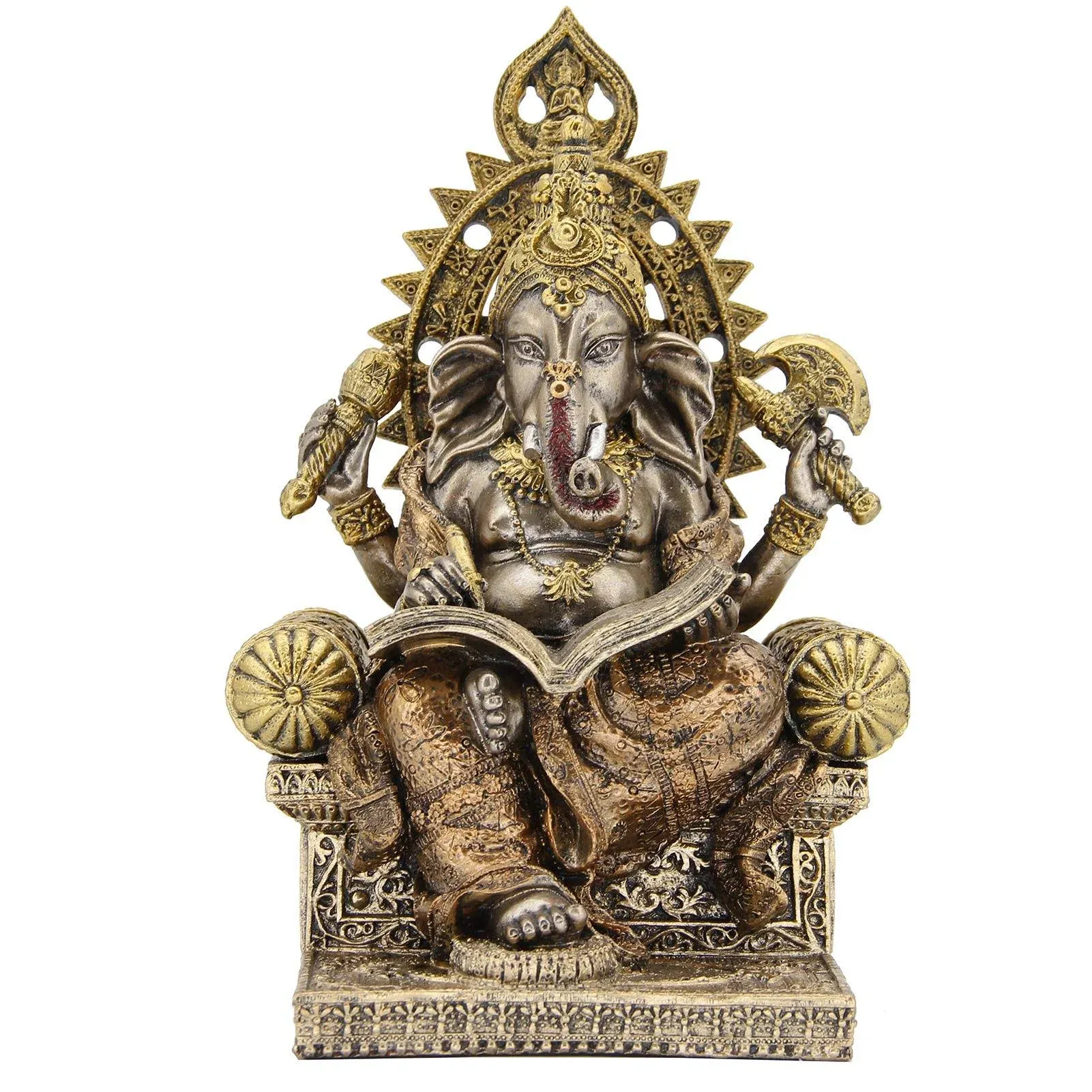 Ganesha Statue Home Decoration, Elephant God Ganesh Statues in Antique Finish, H