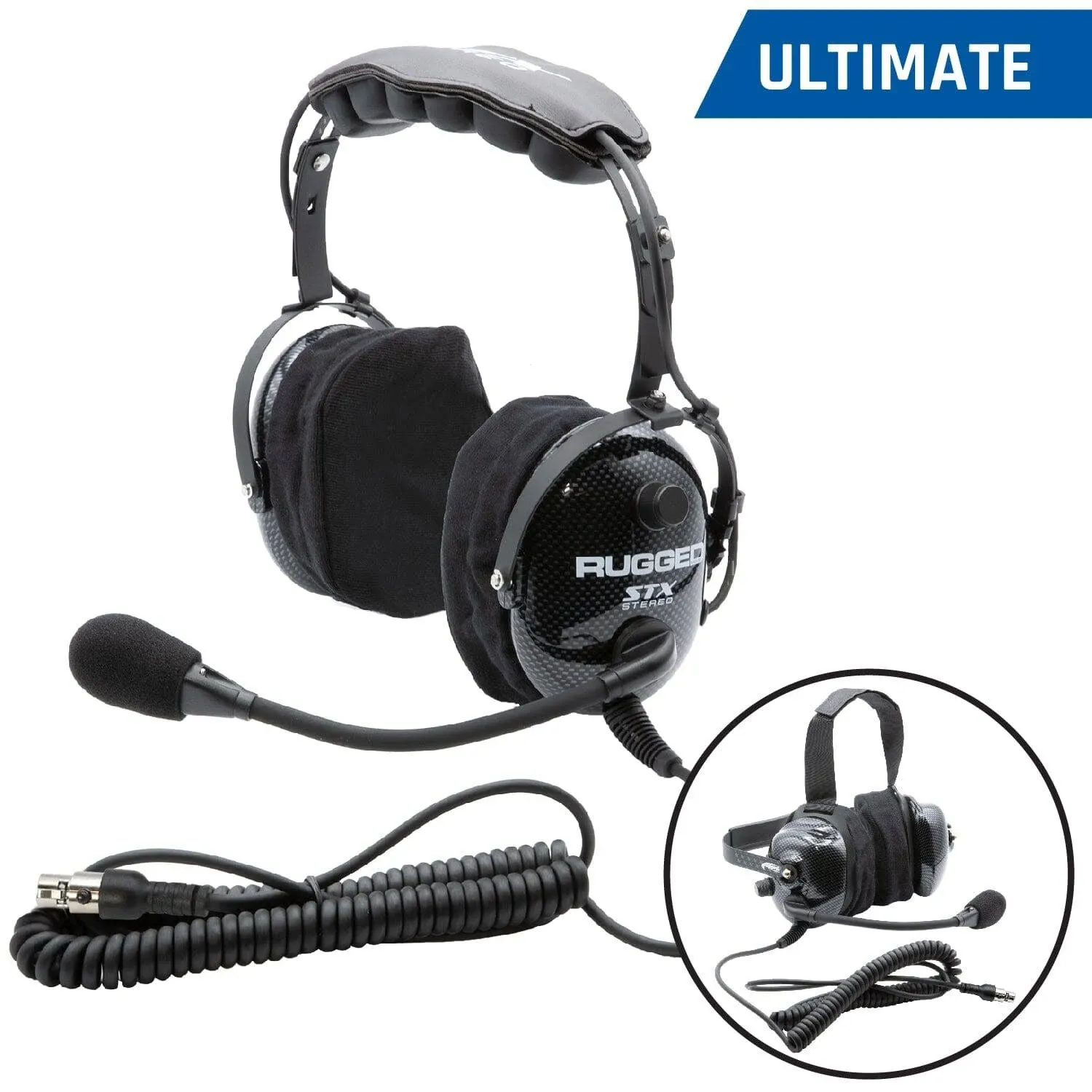 Ultimate Headset for Stereo and Offroad Intercoms - Over The Head or Behind The Head Behind The Head H42-STX