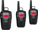 Uniden SX307-3C FRS 3-Pack, Up to 30-Mile Range, Walkie Talkies, 22-Channel FRS 2-Way Radios - Black